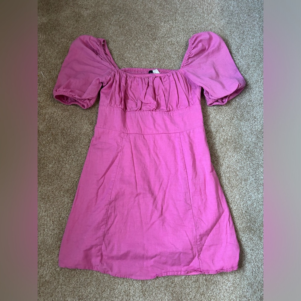 Pink Puff-sleeved Dress H&M